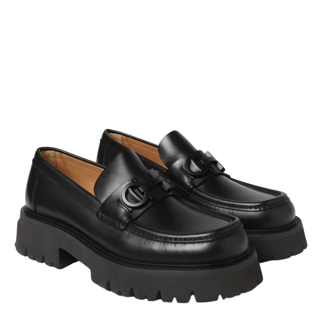 Mocassim Ferragamo Masculino Couro Preto Tam 39/40 Br
