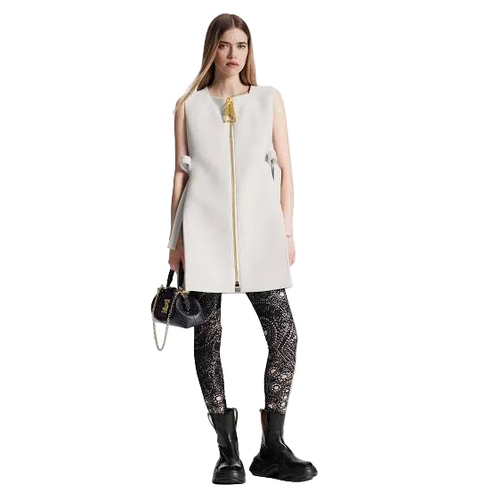 Vestido Louis Vuittom Ziper Grande Off White Tam 38 Br