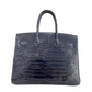Bolsa Hermès Birkin 35 Croco Azul Marinho