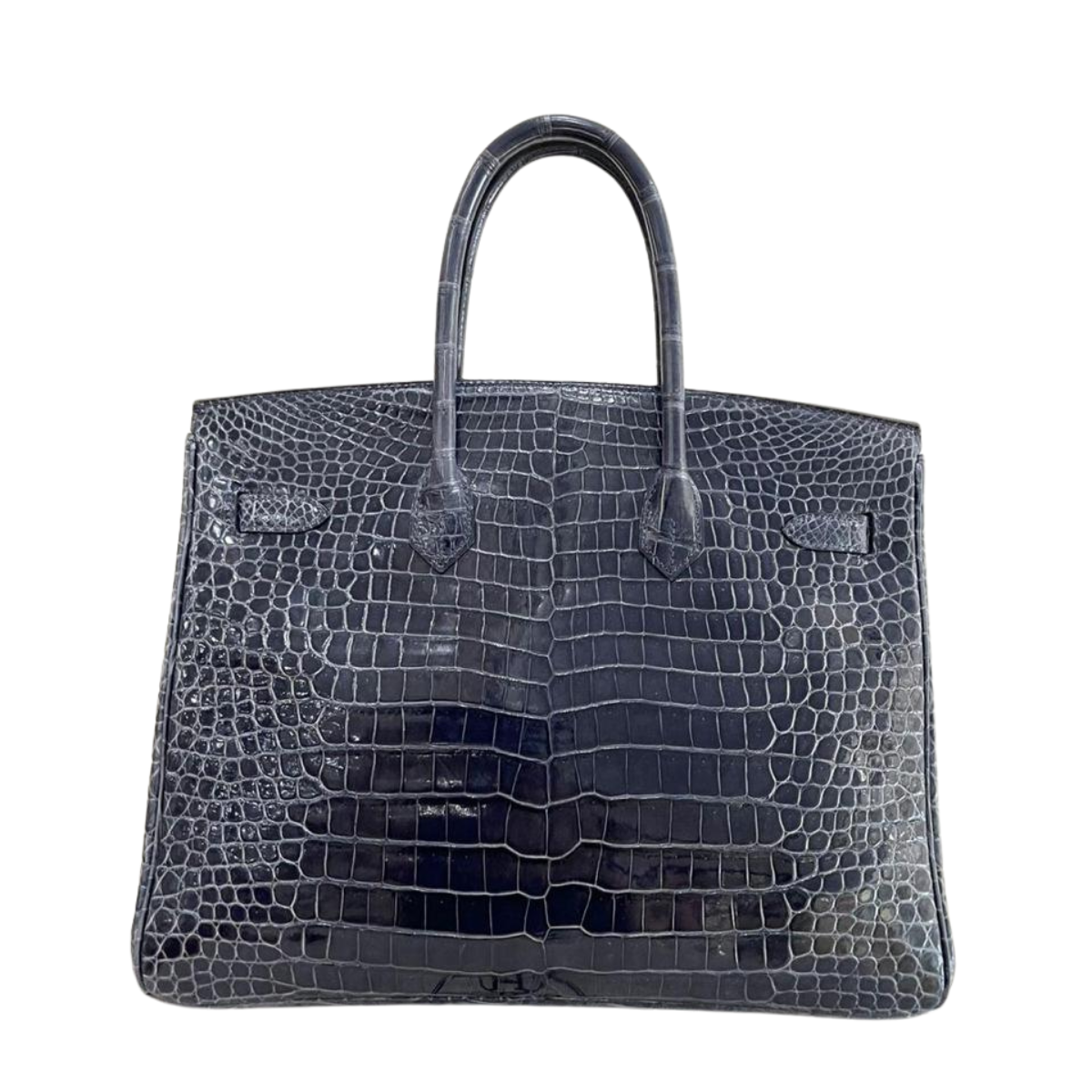 Bolsa Hermès Birkin 35 Croco Azul Marinho