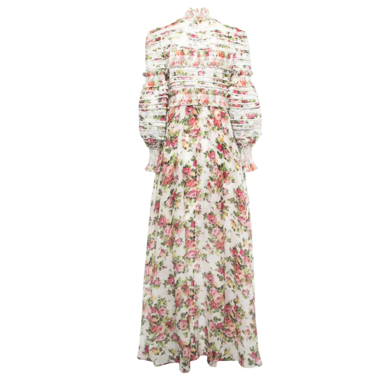 Vestido Zimmermann florido Runway Rendado Tam 34 Br