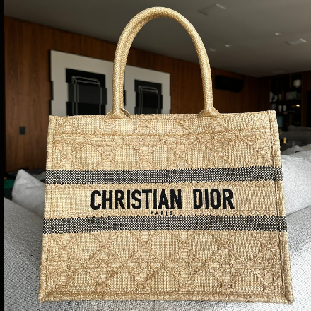 Bolsa Christian Dior Palha Bege