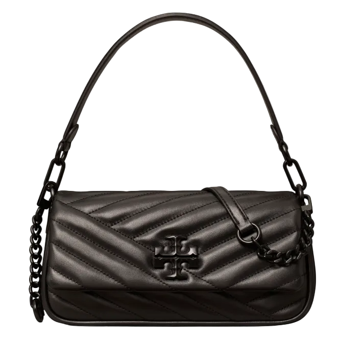 Bolsa Tory Burch Kira Chevron Small Flap Preta