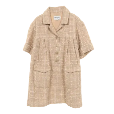 Vestido Chanel Tweed Bege Tam 34 BR