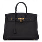 Bolsa Hermes Birkin Preta Ferragem Gold 35
