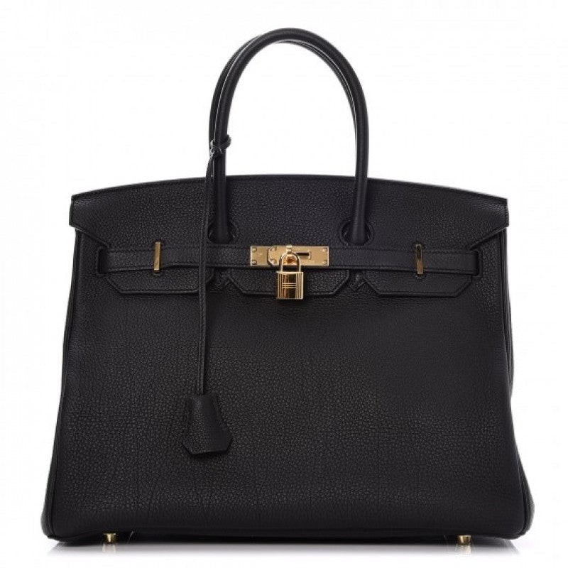 Bolsa Hermes Birkin Preta Ferragem Gold 35