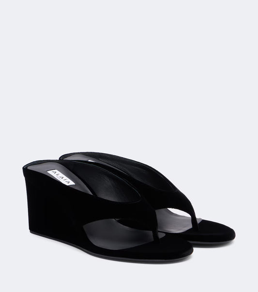 Mule Tong Alaïa Cube Wedge Preto Tam 37 Br