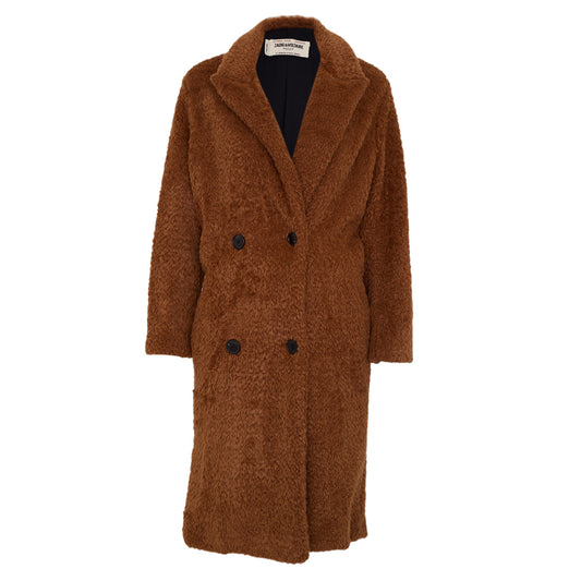 Sobretudo Zadig & Voltaire Peludo Marrom Tam. 38 Br