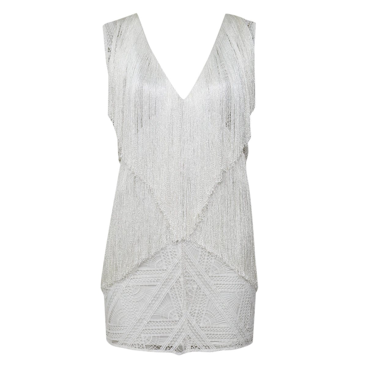 Vestido Tufi Duek Franjas Branco Tam P BR
