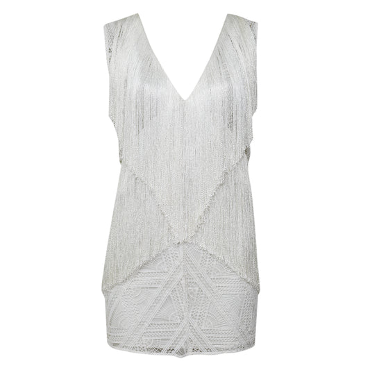 Vestido Tufi Duek Franjas Branco Tam P BR