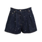 Shorts Miu Miu Jeans Azul Escuro Com Strass Tam 36 Br