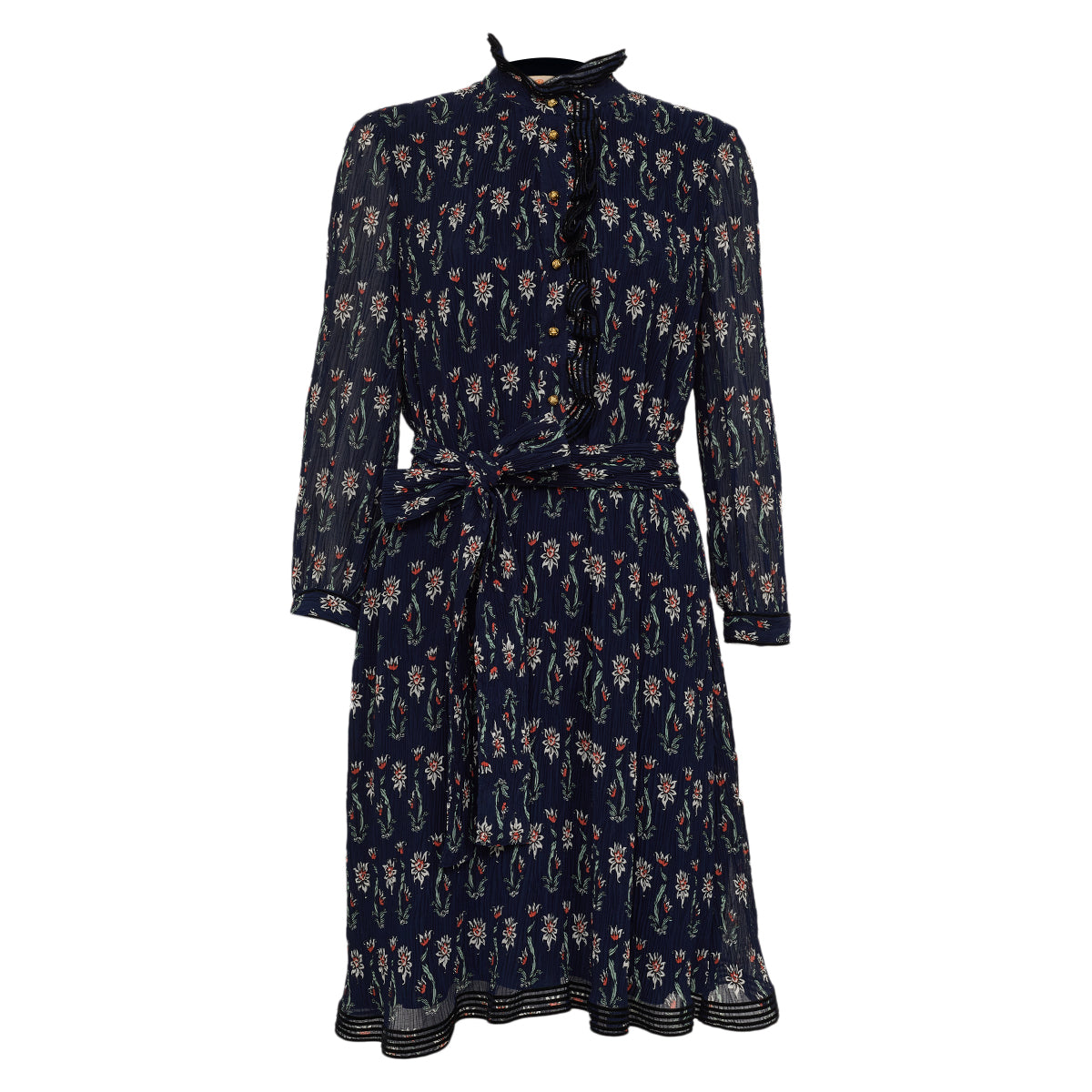 Vestido Tory Burch Estampa Florida Azul Tam 40 Br