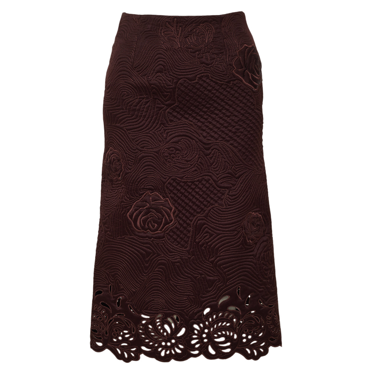 Conjunto Ermanno Scervino Marrom Escuro Bordado Tam 38 Br