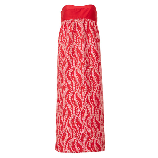 Vestido Paula Raia Vermelho Florido Tam 36 Br