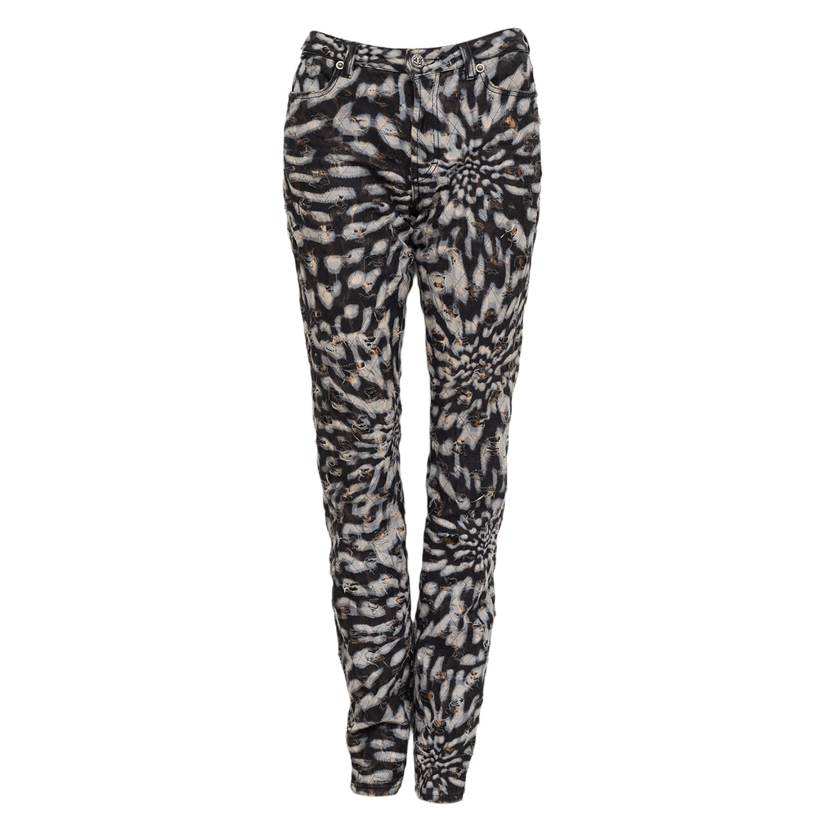 Calça Just Cavalli Preta e Cinza Tam 42 BR