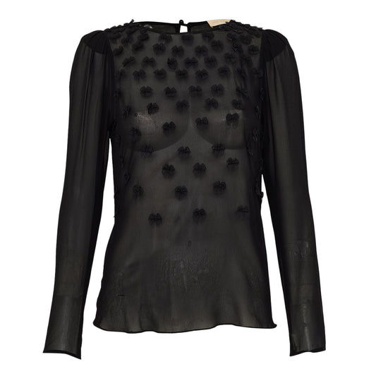 Blusa Cris Barros Preta Laços Tam 36 Br