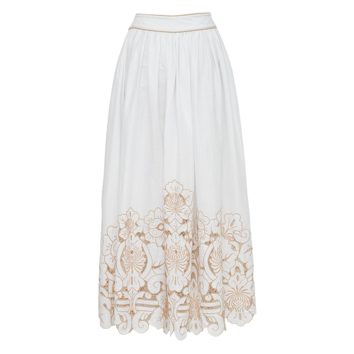 Saia Zimmermann Branca Botoes Flores na Barra Tam 36 BR