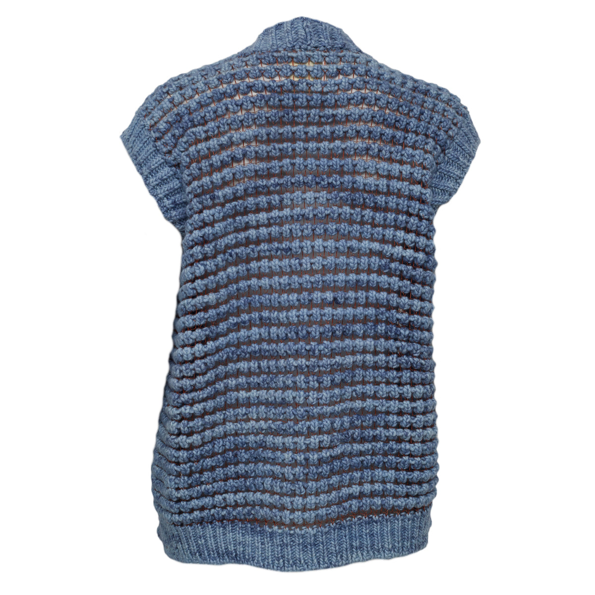 Colete Paula Raia Azul Croche Tam P Br