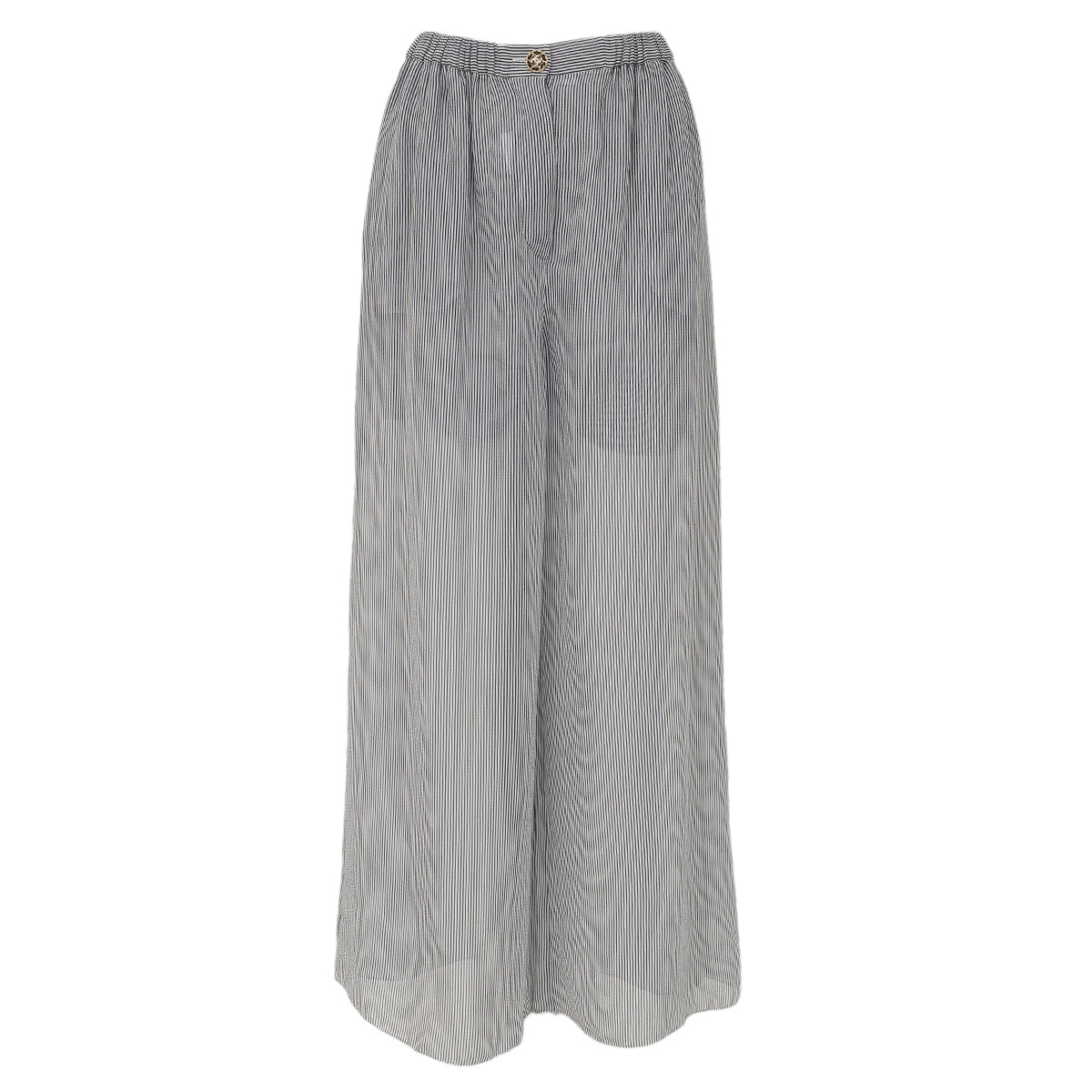 Calça Chanel Listrada Azul Tam 36 Br
