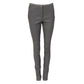 Calça Chanel Couro Cinza Tam 36 Br