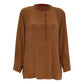 Camisa Carolina Herrera Seda Marrom Tam G BR