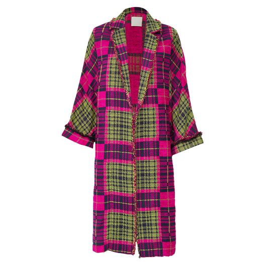 Conjunto Paula raia Tweed Rosa Xadrez Tam 36 BR