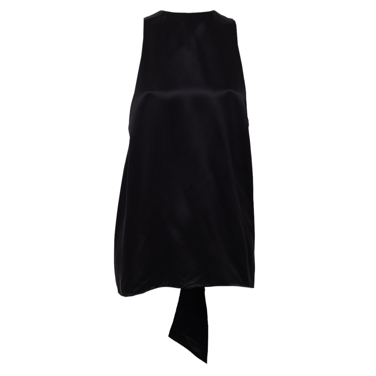 Blusa Saint Laurent Seda Preta Laço Tam M