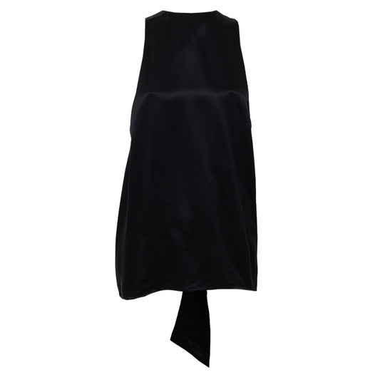 Blusa Saint Laurent Seda Preta Laço Tam M