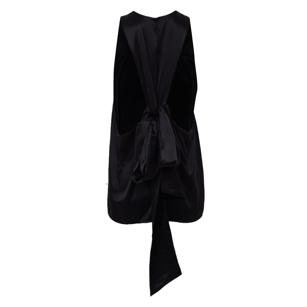 Blusa Saint Laurent Seda Preta Laço Tam M