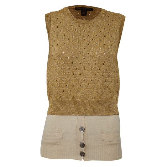 Blusa Regata Louis Vuitton Dourada Tam G Br