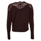 Conjunto Ermanno Scervino Marrom Escuro Bordado Tam 38 Br