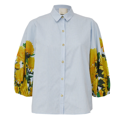 Camisa Paula Raia Estampa Xadrez Azul Tam 36 Br