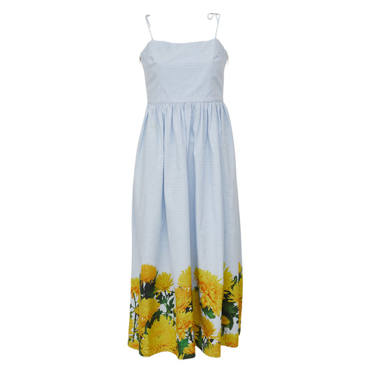 Vestido Paula Raia Estampa Xadrez Azul Tam 38 Br