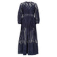 Vestido Paula Raia Azul Marinho Longo Tam 36 Br