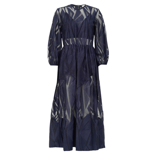 Vestido Paula Raia Azul Marinho Longo Tam 36 Br