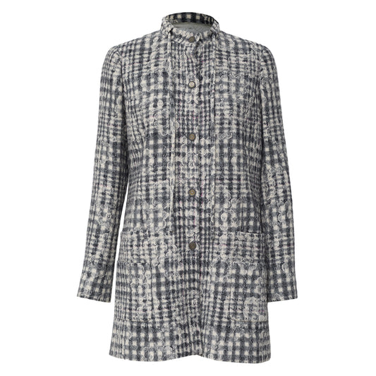 Casaco Chanel Tweed Azul Tam 40 Br