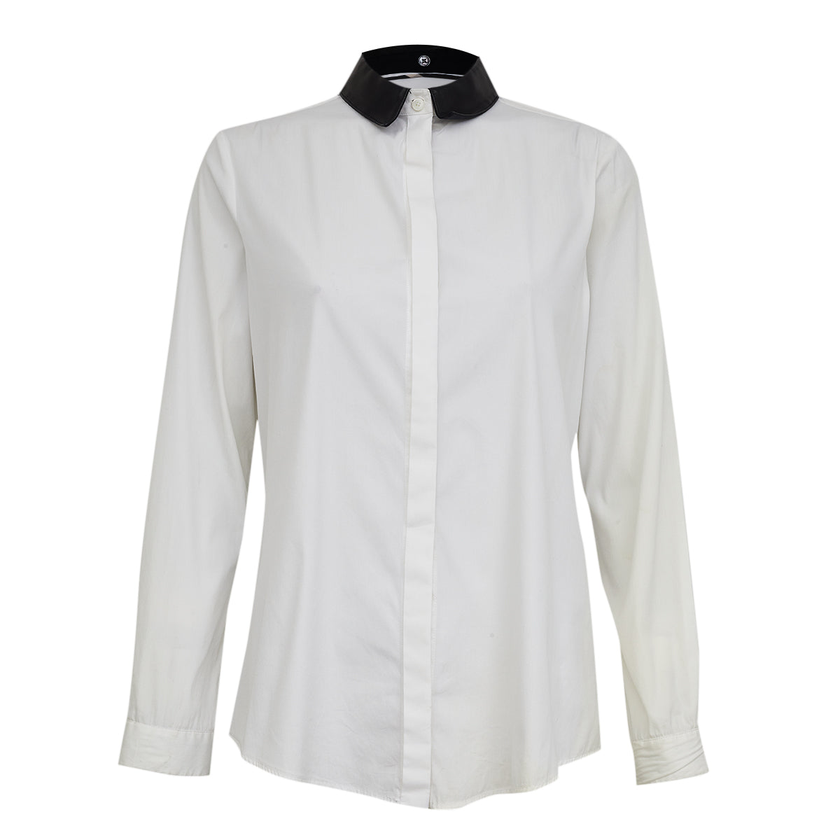 Camisa Burberry Branco Gola Preta Tam 40 Br