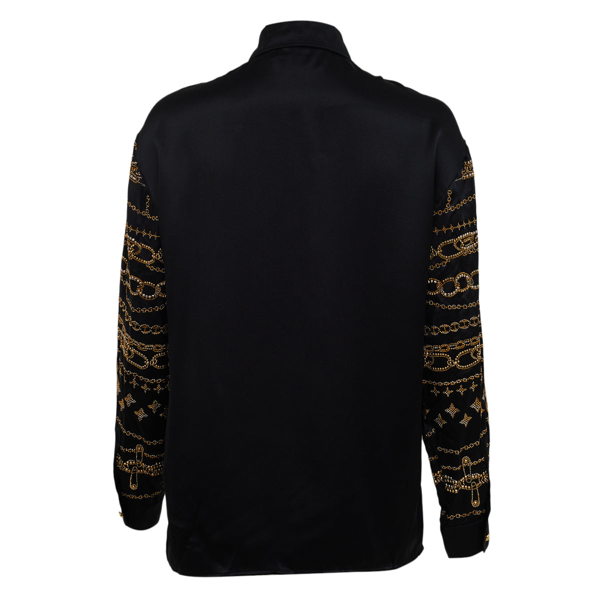 Camisa Versace Preta Strass Dourado Tam 36 Br