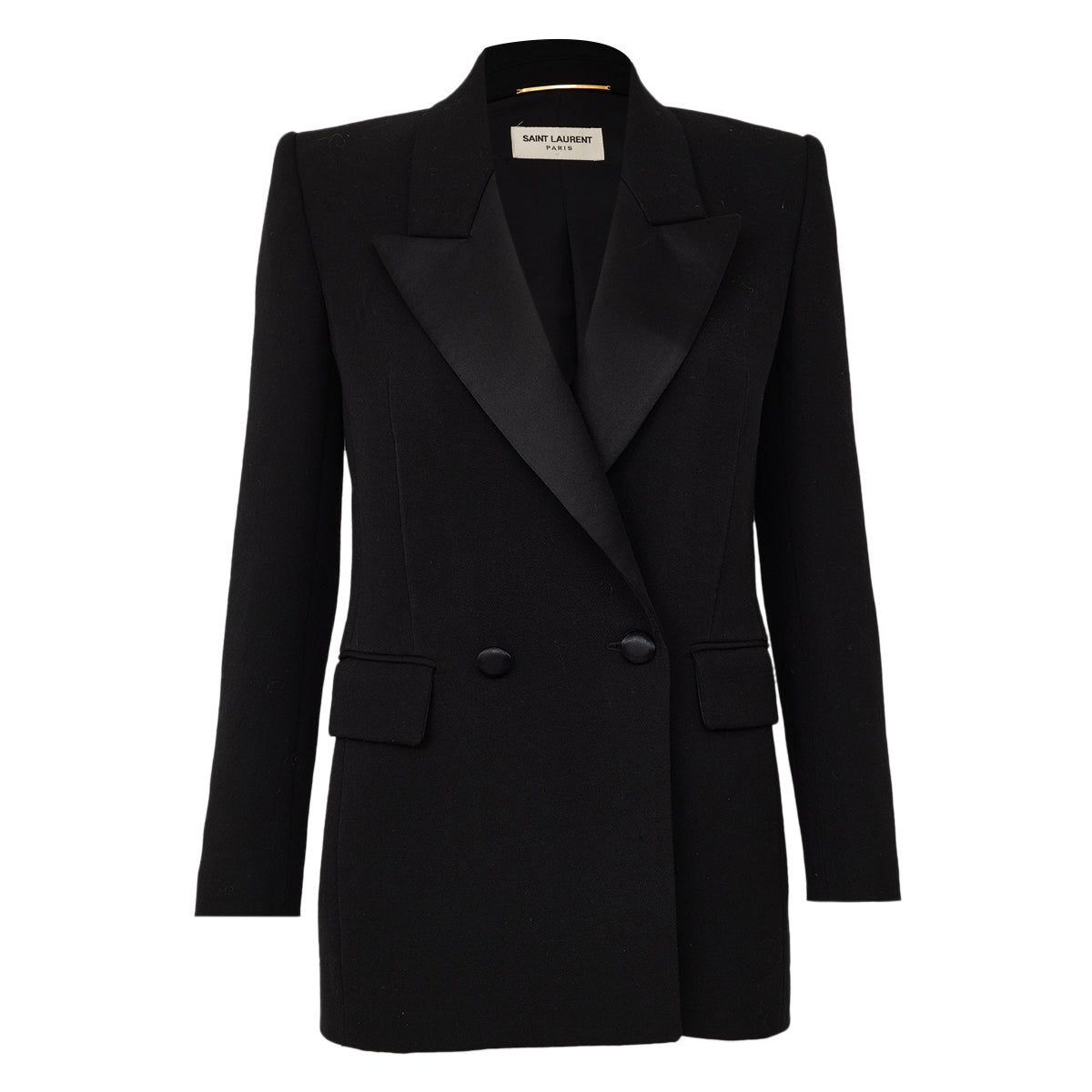 Blazer Saint Laurent Preto Detalhe Cetim Tam 36 Br