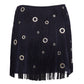 Saia Prada Azul Com Franjas Tam 38 Br