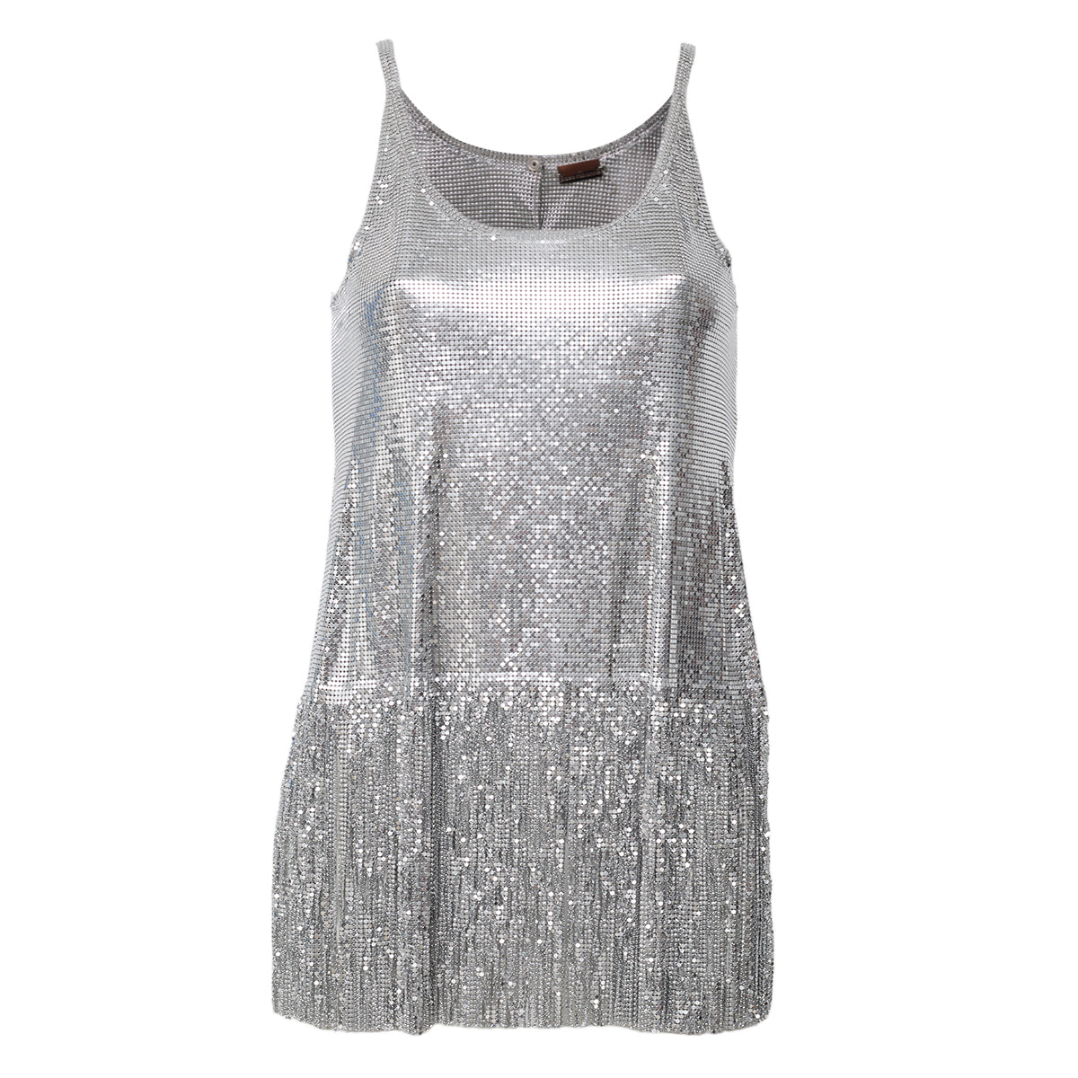 Blusa Paco Rabanne Aluminio Com Franjas Tam 32 Br