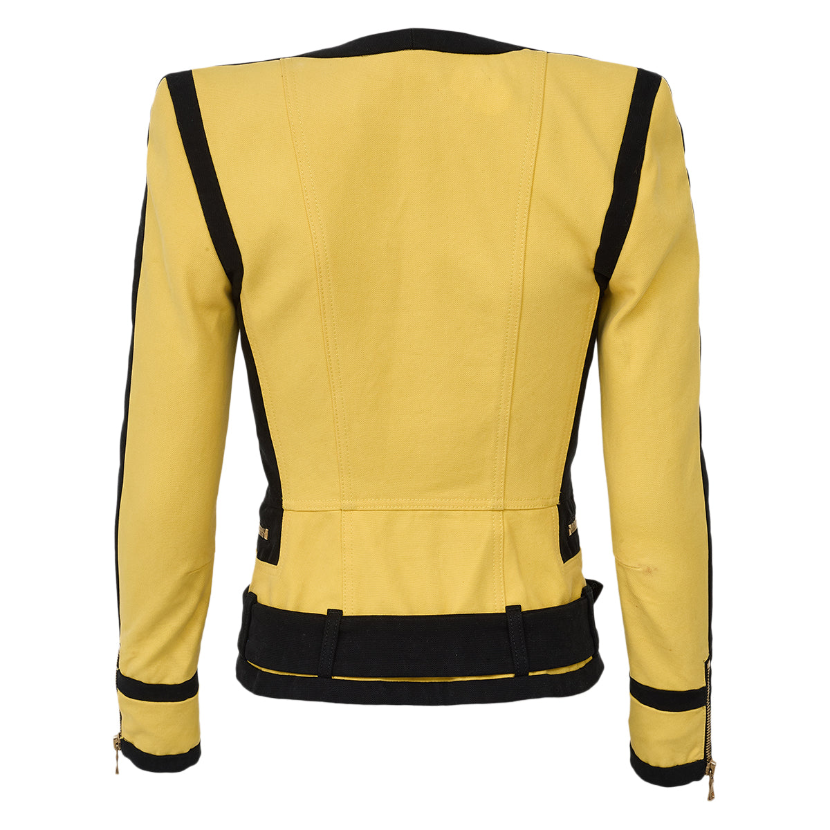 Jaqueta Balmain Preto e Amarelo Tam 32 Br