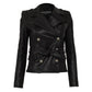 Jaqueta Balmain Couro Preto Tam 32 Br