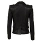 Jaqueta Balmain Couro Preto Tam 32 Br