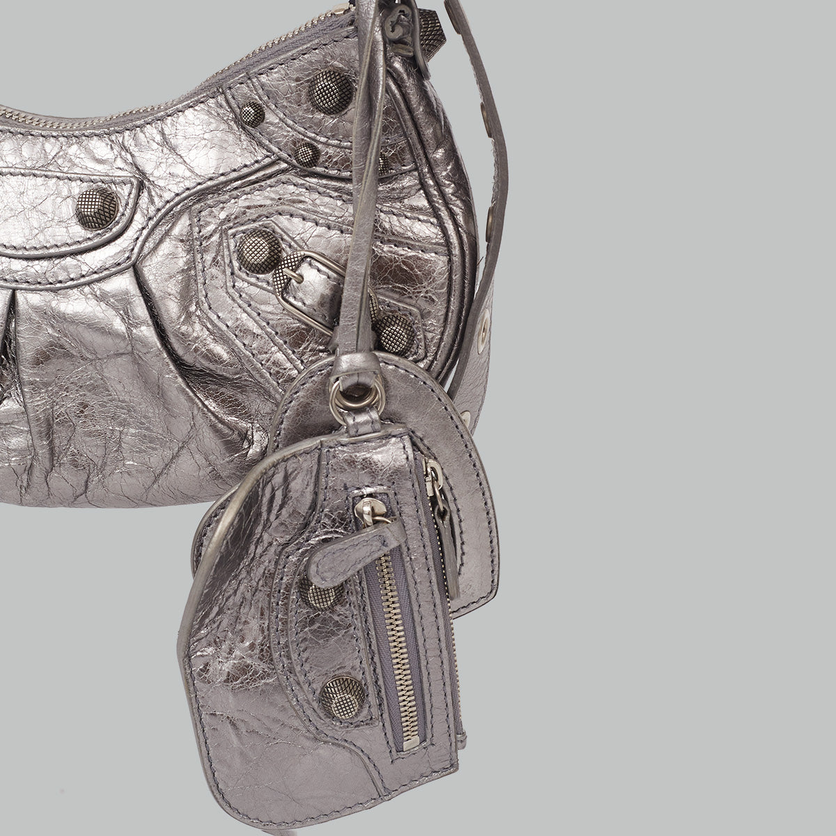 Bolsa Balenciaga Le Cagole Prateada XS