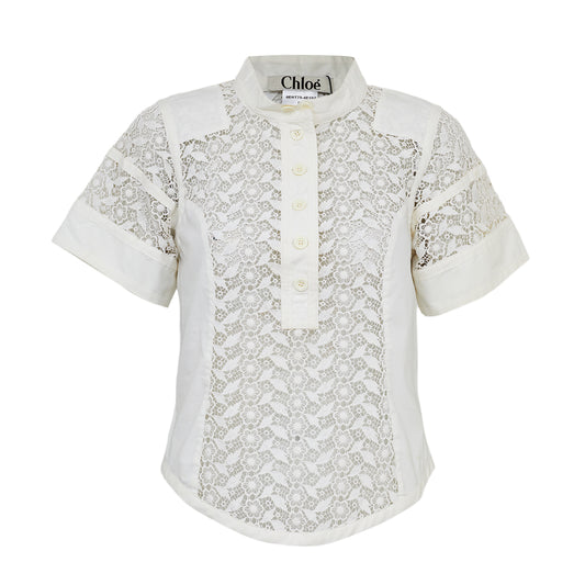 Blusa Cholé Branca Renda Tam 34 Br