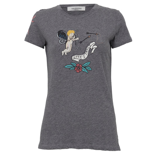 Camiseta Valentino Estampada Cinza Tam. PP BR