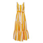 Vestido Longo La Double J6 Listrado Amarelo e Branco TAM. 38 BR