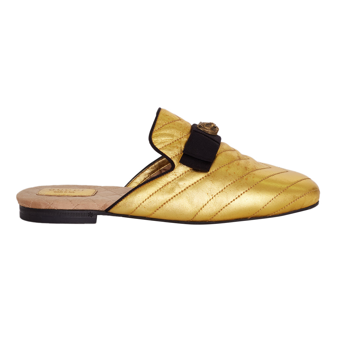 Mule Gucci Dourado Tam. 35 Br