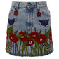 Saia Gucci Bordada Jeans Tam. PP BR